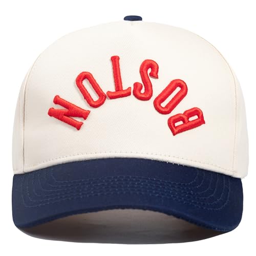 Noxhym Upside Down Boston City Trucker Hat for Men Women Unisex 3D Embroidered Gameday Baseball Cap