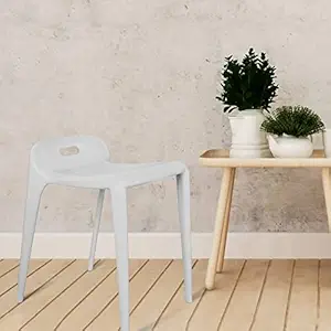 ROSE? Mars Cafe Plastic Stool| Dining Chair | Restaurant Chair | Cafe Restaurant Chair | Outdoor Chair | Banquet Chair | Stacking Chair (Grey (Set of 1))
