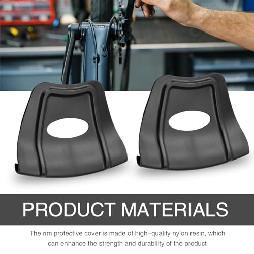 Image of Pack-2 Car Tire Disassembly Rim Protector, Double Convex Anti-Slip Structure Rim Anti-sratch Cover, Oval Hollow Handle Labor-Saving Easy-to-Turn Tool, Universal for Cars Motorcycles (Black)