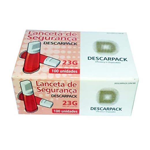 Lanceta De Segurança Automatica Descarpack 100 Unidades 23g Vermelha