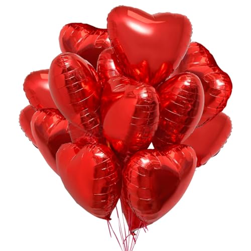 25 Ballon Coeur Rouge Hélium Décoration Romantique pour La Saint Valentin, Déco Fiançailles et Mariage