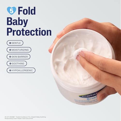 Image of Cetaphil Baby Soothing Moisturising Cream 566 g for Newborns & Babies | 48H Hydration & 8H Skin Barrier Protection | With Glycerin, Sunflower Seed Oil & Sweet Almond Oil | Gentle Face & Body Moisturiser