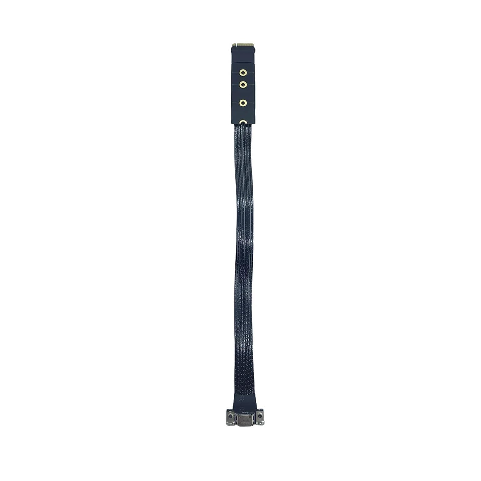 Posrebrzany kabel przedłużający M.2 do Oculink 4i do M.2 Mkey NVME na SFF8611, kabel adaptera PCIe 4.0 X4 Gen do komputera stacjonarnego (30 cm)