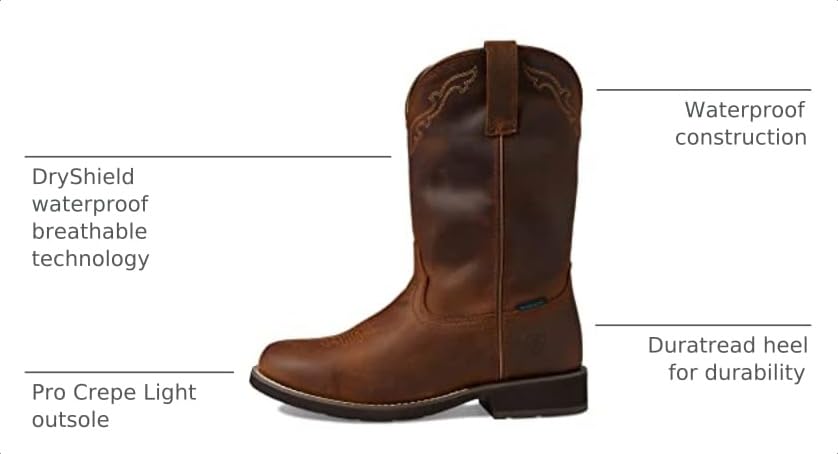 Image of ARIAT Delilah Round Toe Waterproof Western Boot