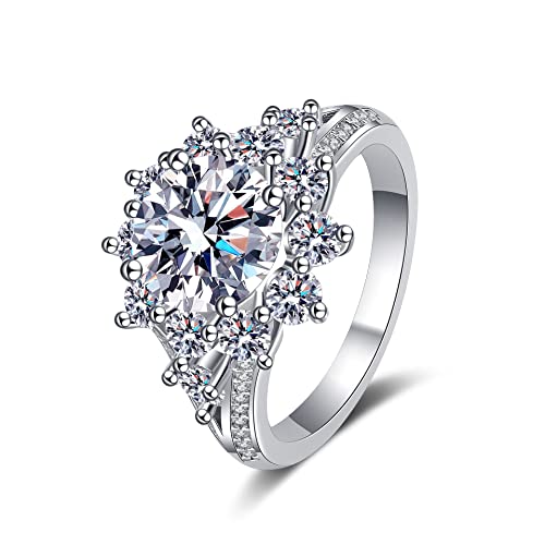 Bague de fiançailles Moissanite 3ct le cadeau de mariage idéal en argent