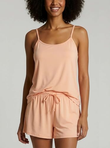 Image of Real Essentials 3 Pack: Women's Super Soft Pajama Set - Cute Cami Lounge Short and Top PJs Set (Available in Plus Size)