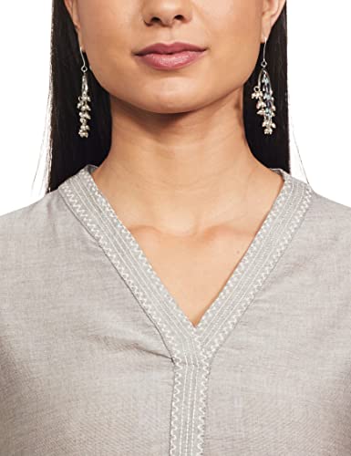 Image of Max Women's Cotton Straight Fit Straight Embroidered Regular Kurta
