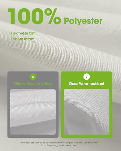 Image of Pureegg Polyester Tablecloth 60 inch x 84 inch Reusable & Washable Ivory | Durable, RectangleTable Cloth , for Outdoor Party, Picnic, Wedding, Banquet, Birthday