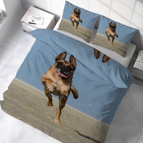 Housse de couette 200x200 animaux chien lit de berger 3 pièces