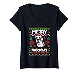 Photo Gallery donna merry woofmas ugly sweater natale boxer cani maglietta con collo a v Photo Gallery donna merry woofmas ugly sweater natale boxer cani maglietta con collo a v