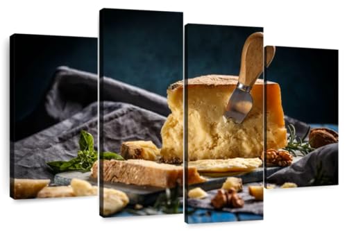 ElephantStock Chunks of Parmesan Kitchen Wall Art - 4-Piece Ready-to-Hang