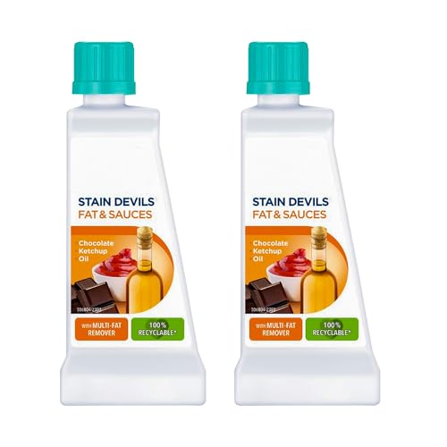 Stain Devils Fat & Sauces Stain Remover 50ml Twin Pack Removes Oil, Grease, Ketchup, Butter, Chocolate, Pizza & Curry Stains | Multi-Fat Formula for Laundry & Clothes