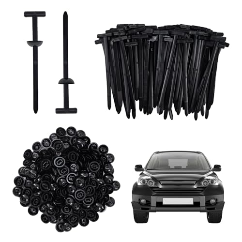 150 Pièces Serre Cable Plastique,Boucle de Serre-câble Universelle en Nylon, Rivets en Plastique pour Réparation Automobile, Fixation Rapide et Trou