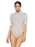 Druckknopf-Schritt Felina Damen The Body Zone Velvet Touch Bodysuit Funktionsunterwäsche, grau meliert, Mittel