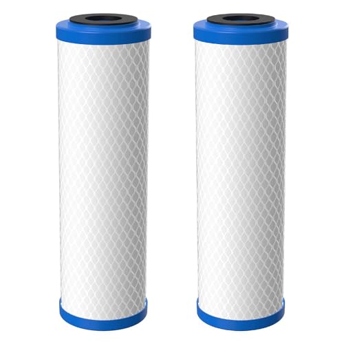 Pentair Pentek EP-10 Carbon Water Filter, 10-Inch, Under Sink Carbon Block Replacement Cartridge with Bonded Powdered Activated Carbon (PAC) Filter, 10" x 2.5", 5 Micron, (Pack of 2)