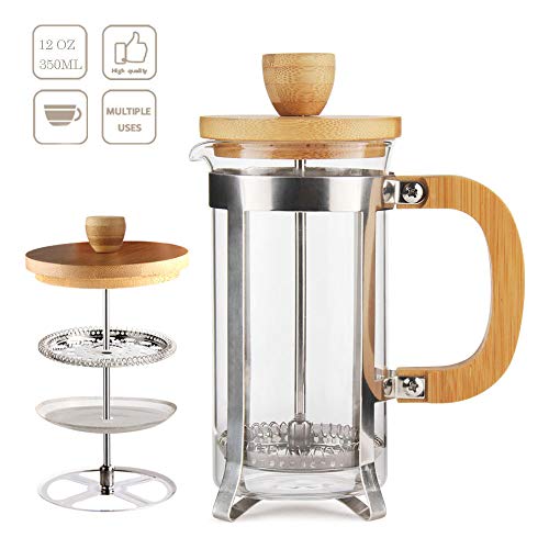 12 oz French Press Coffee/Tea Maker by Sivaphe Espresso Press Milk Frother
