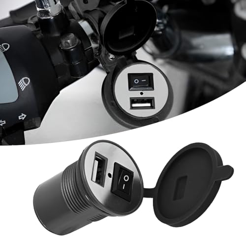 Image of USB Mobile Charger for Bikes and Cars. (Fast Charging Output : 5V-1.5A) (Waterproof Silicon Cover with ON /Off Switch) - Black