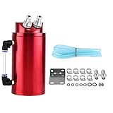 Aluminium Oil Catch Can Aluminium Auto Reservoir Tank Universal Air Oil Seperator mit Schlauch und sonstiges Zubehör mit 10 mm und 15 mm Schlauchanschlüssen Passend für die Meisten Fahrzeuge