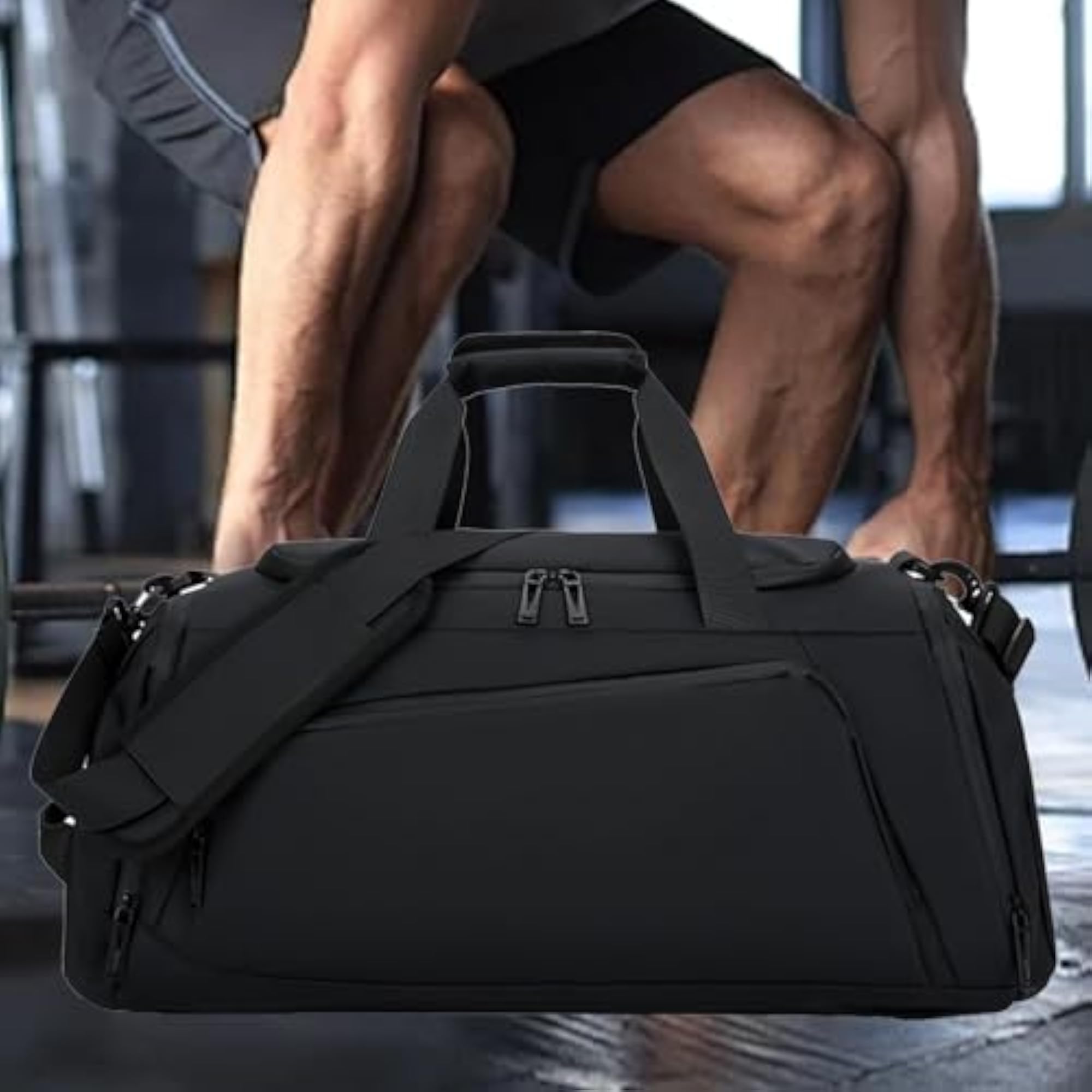Travel Duffle Bag with Dry and Wet Separation, Business Trip Backpack