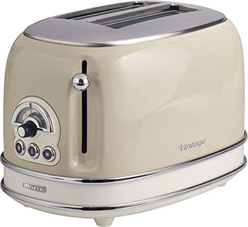 Ariete 155 Tostador Vintage, 810 W, Metal, 2 Ranuras, Beige