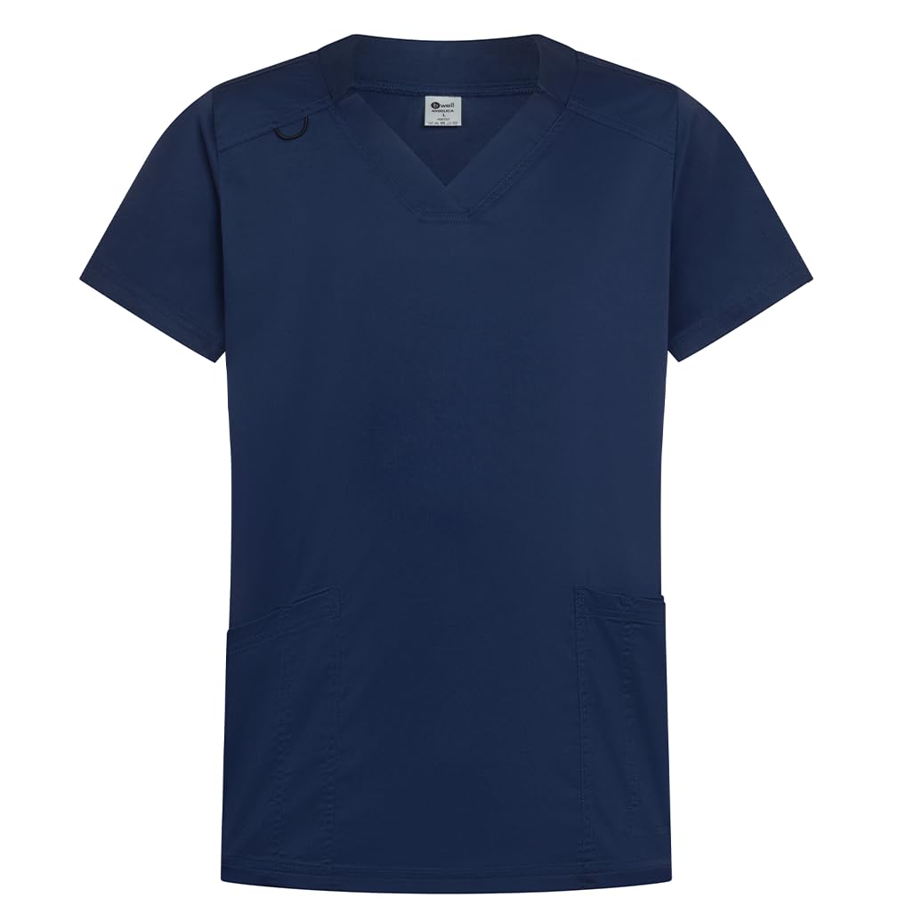 B-well ANGELICA Casaca de enfermería para mujer, túnica médica con cuello en V, bolsillos funcionales, transpirable y fácil de limpiar, ropa de trabajo para clínica y práctica - 5