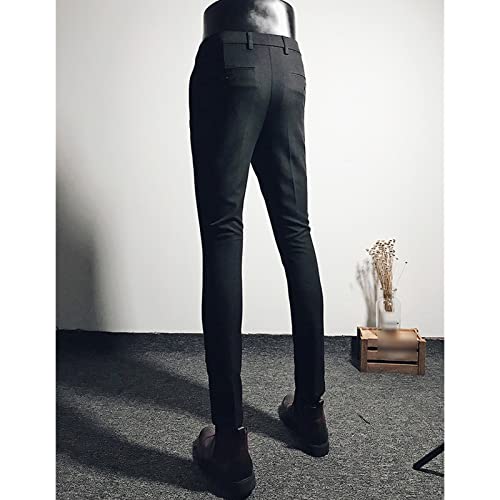 Men's Solid Color Tapered Leg Pant Lightweight Slim Fit Casual Suit Pants Stylish Summer Business Wedding Trousers3