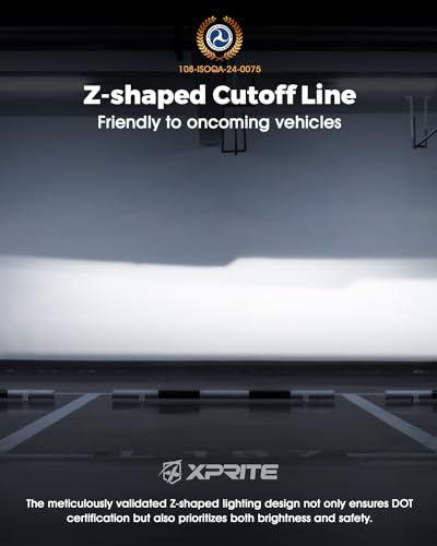 Image of Xprite 1200% Brighter LED Headlights for 1997-2018 Jeep Wrangler JK TJ LJ | 4 in 1 Lighting Mode, Anti Flicker, Z-Shaped, IP67 Waterproof, DOT Approved, Plug N Play