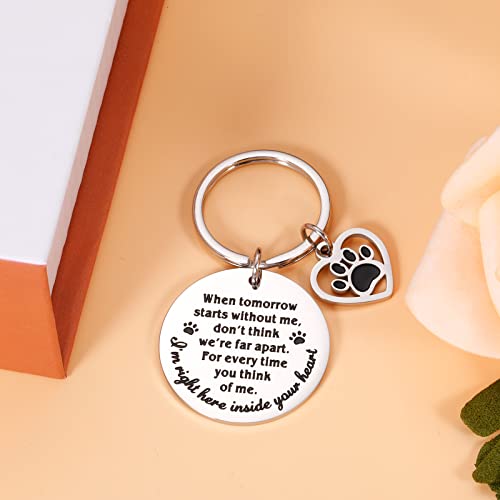 Pet Memorial Gifts When Tomorrow Starts Without Me Dog Cat Remembrance Keychain Loss Of Dog Pup Puppy Sympathy Gifts For Men Women Pet Lover Owner Friends Rainbow Bridge Paw Print Presents #TOP4