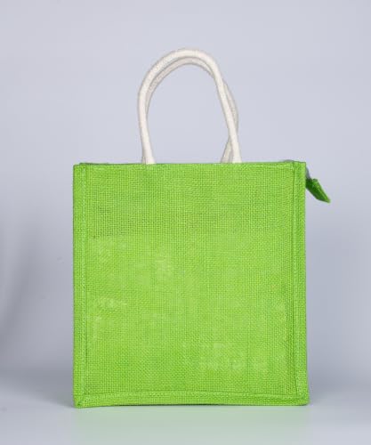 Image of Soman Jute Ecofriendly Return Gift Bags Divine Tree Printed Multicolor bags with Zip Pack of 10 Bags
