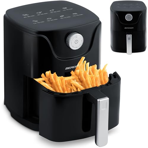 Berdsen Freidora de aire caliente - Freidora de aire sin aceite - 1000 W 2,5 L - 8 programas - Negro