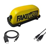 FUNGNLY FAKETAXI Sign Light for Car,Car Roof FAKETAXI Sign Light,No Need To Punch Holes,Sealed Waterproof Faketaxi Sign with Magnetic Base,yellow Shall Sign Light for Car (USB Rechargeable)