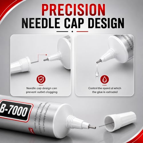 Image of AutoKraftZ B7000 Multipurpose Glue 50ml (Set of 2) with Cleaning Cloth, Fabric Glue for Clothes, Jewellery Making, Mobile Display & Screen Repair, Craft Adhesive for Beads, Rhinestones, Crystal& Glass