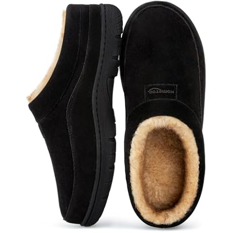 HomeTop Men's Moccasin Slippers Cover