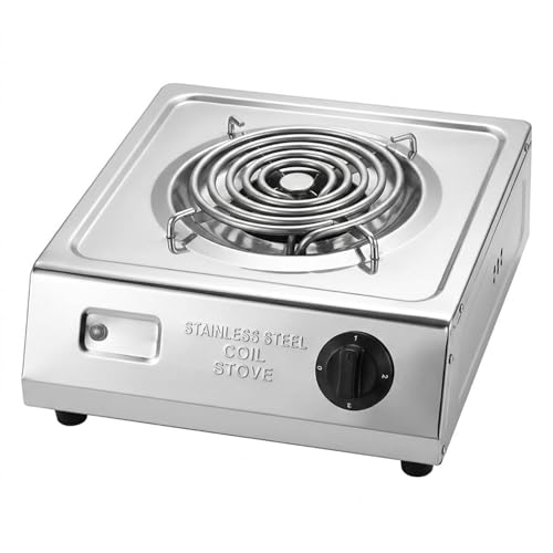Image of Techking 𝟏𝟖 𝐘𝐄𝐀𝐑𝐒 𝐖𝐀𝐑𝐑𝐀𝐍𝐓𝐘 Jumbo Electric Coil Stove 2000W | Stainless Steel Hot Plate with Fast Heating & Temperature Control | Single Burner for Kitchen, Dorm & Outdoor Use