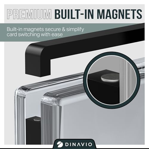 Image of PSA Graded Card Display Acrylic Case for Standard PSA and CGC Slabs - Slab Case - PSA Card Case - Graded Card Display Case - Updated Dimensions - Stand Included (Orange)
