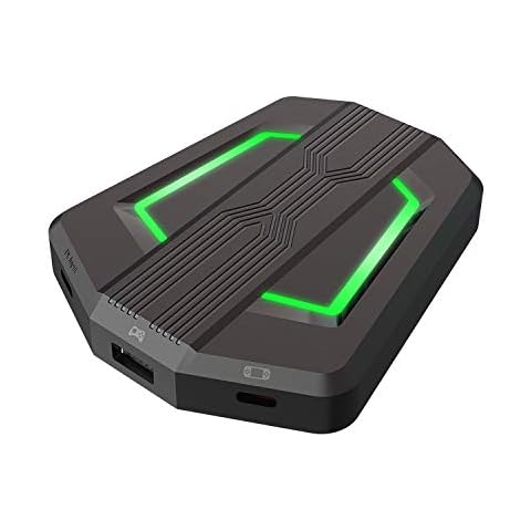 UrChoiceLtd LED Backlit Gaming Controller Converter, TYPE-C USB Keyboard and Mouse Adapter/Converter for PS4/Xbox One/Xbox 360/Nintendo Switch/PS3(Black) Cover