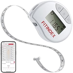 FITINDEX Body Measuring Tape, Accurate Bluetooth Measuring Tape for Body Measurements, Smart Body Tape Measure Retractable with 12 Body Parts Measure for Weight Loss Fitness Muscle Gain, Sync with APP