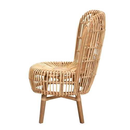 Sillón Rattan Bohemio Marrón Curvado Moderno miniatura 4