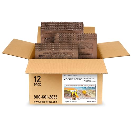 MRE Cookie Combo (12-Pack) – Long Shelf Life – 2023+ Production Dates by Long Life Food Depot – Meals Ready to Eat
