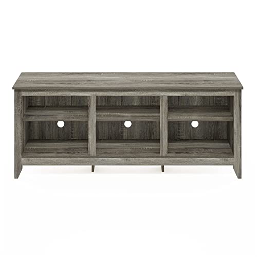 Image of Furinno Jensen TV Stand for TV up to 65 Inch, 2-Tier Grey Entertainment Center, TV Console with Cable Management, for Living Room, Bedroom, Grey Oak