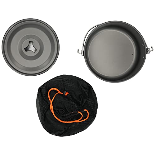 Outdoor Camping Pot Portable Aluminum Alloy Bonfire Hanging Pot with Lid Storage Bag for 6 to 8 People Picnic Cooking Hiking BBQ