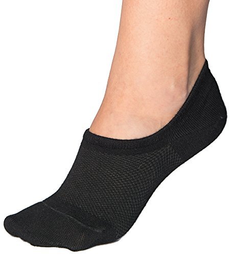 Bam&bü Women's Premium Bamboo No Show Casual Socks - 3 or 4 pair pack - Non-Slip
