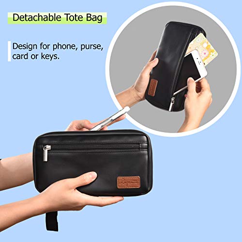 Waterproof Universal Stroller Organizer with Insulated Cup Holders, Lupantte Premium Leather Oil-Resistant Baby Stroller Organizer Fit for Britax, Graco, Baby Jogger, BOB Stroller, etc. Easy to Clean