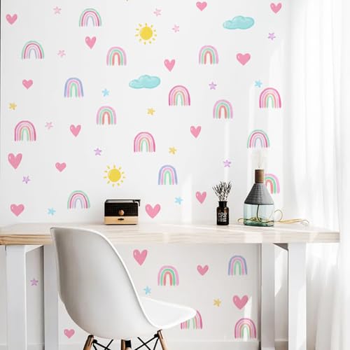 Vinilos decorativos arcoíris 123 piezas para habitación infantil miniatura 6