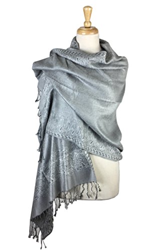 PASKMLNA Women's Reversible Pashmina Shawl Scarf Wrap Stole For All Seasons2