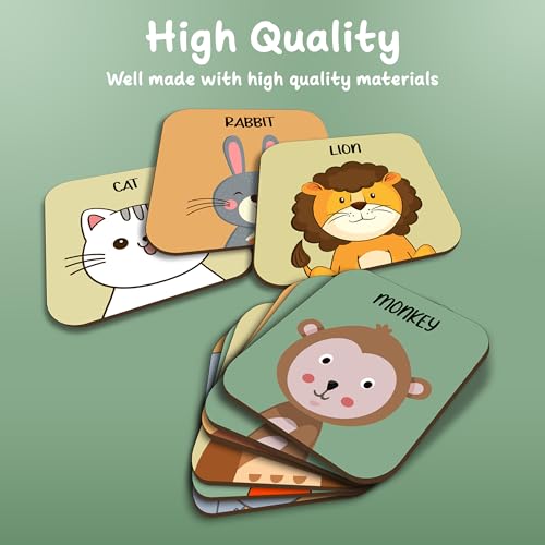 Image of Lefan Wooden Animal Memory Game for Kids Matching Block Game with Cute Animal Faces Early Learning Brain Development Toy for Toddlers & Preschoolers Educational Montessori Game Ages 3+