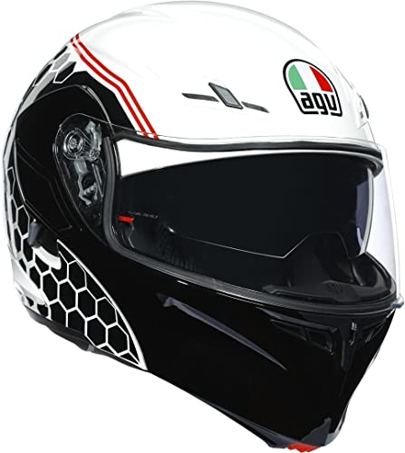 Casque intégral AGV Compact ST Detroit S modulable blanc noir double homologation