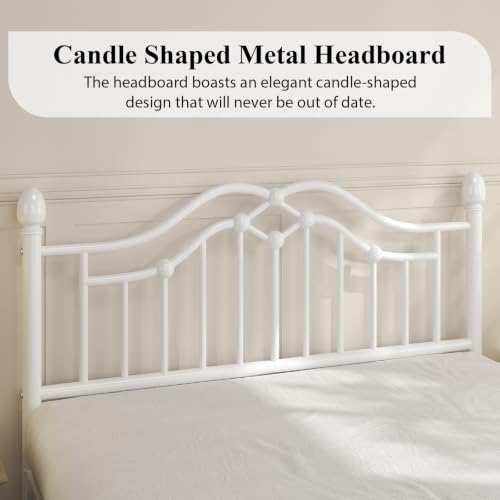Image of LoVinson Queen Size Bed Frame with Victorian Headboard & Footboard, Black