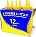 New Star Foodservice 26498 Squeeze Bottles, Plastic, 12 oz, Yellow, Pack of 6