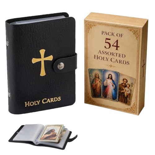 NLWF Catholic Genuine Holy Card Holder with 54 Prayer Cards